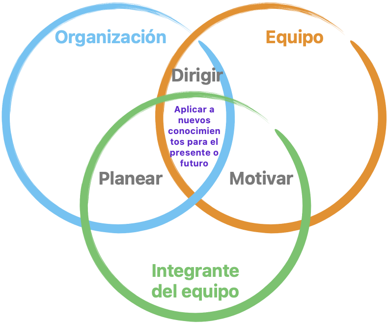 Organización, equipo y miembro del equipo integrado para el aprendizaje continuo